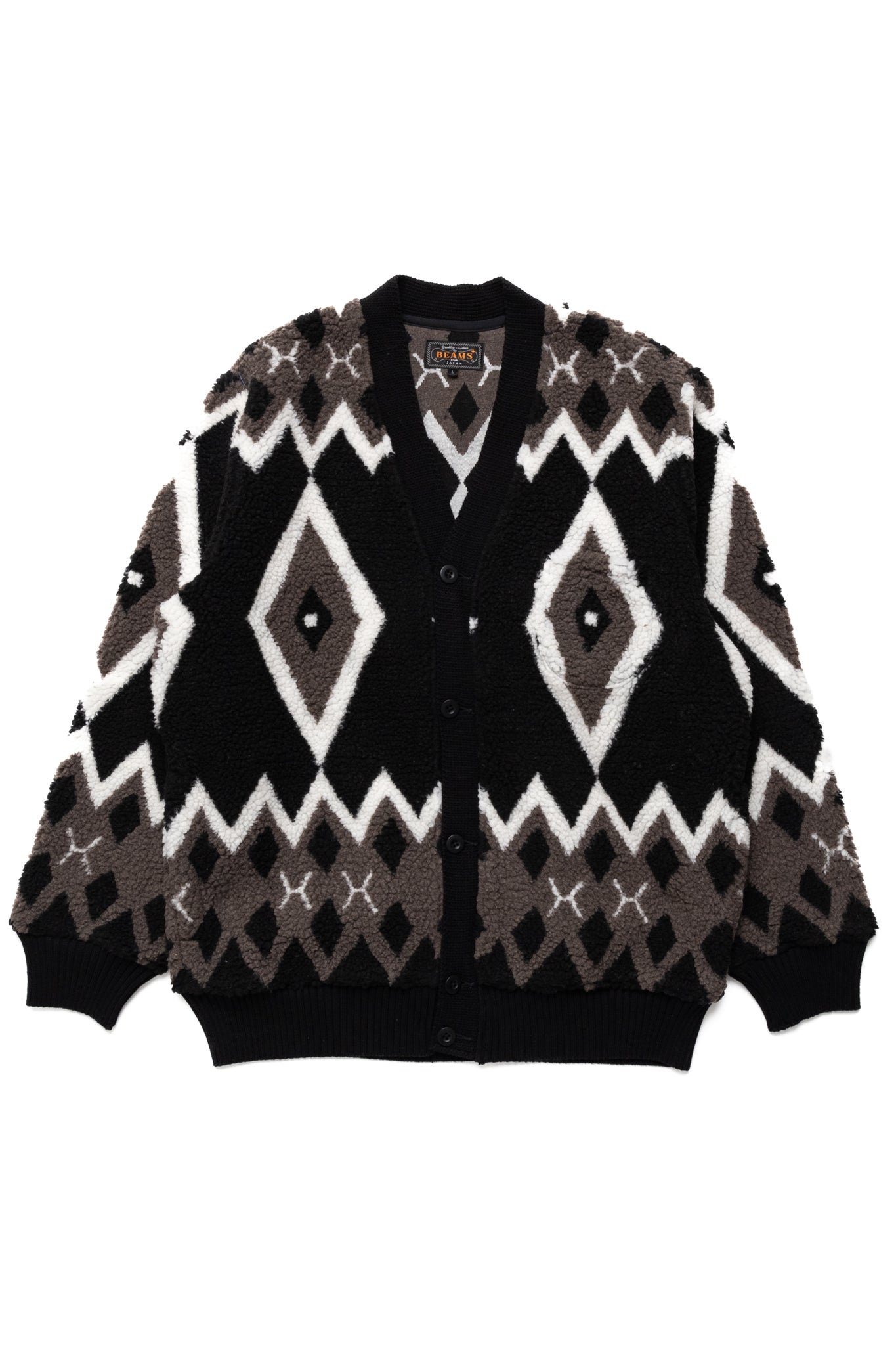 Cardigan Boa Jacquard - Black