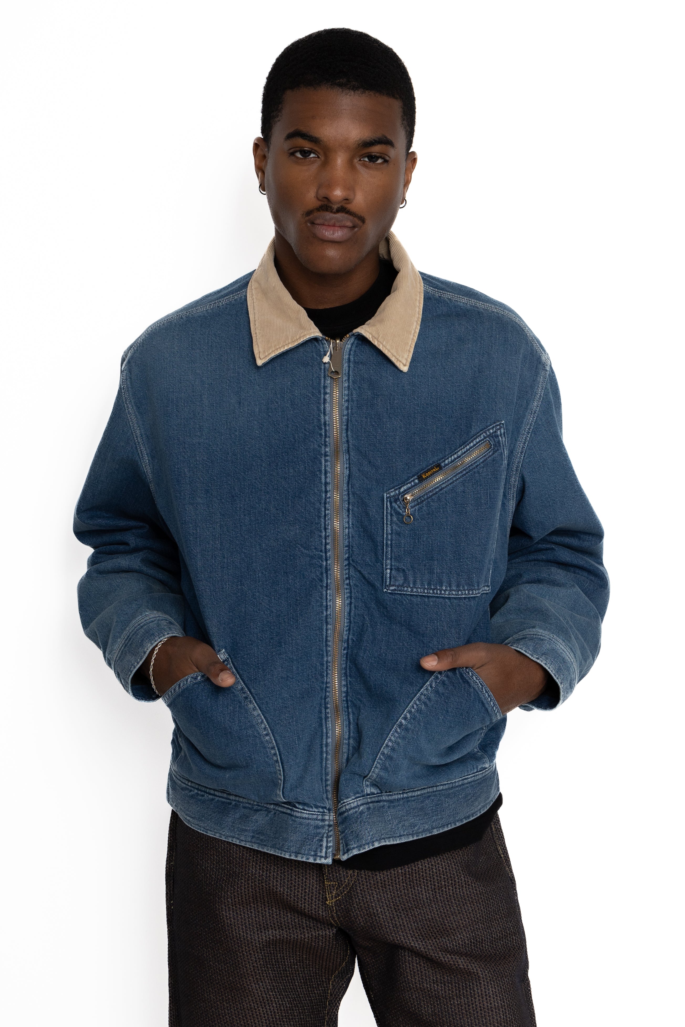 Kapital 11.5oz Denim BONE Lining Reversible ZIP-UP Work JKT