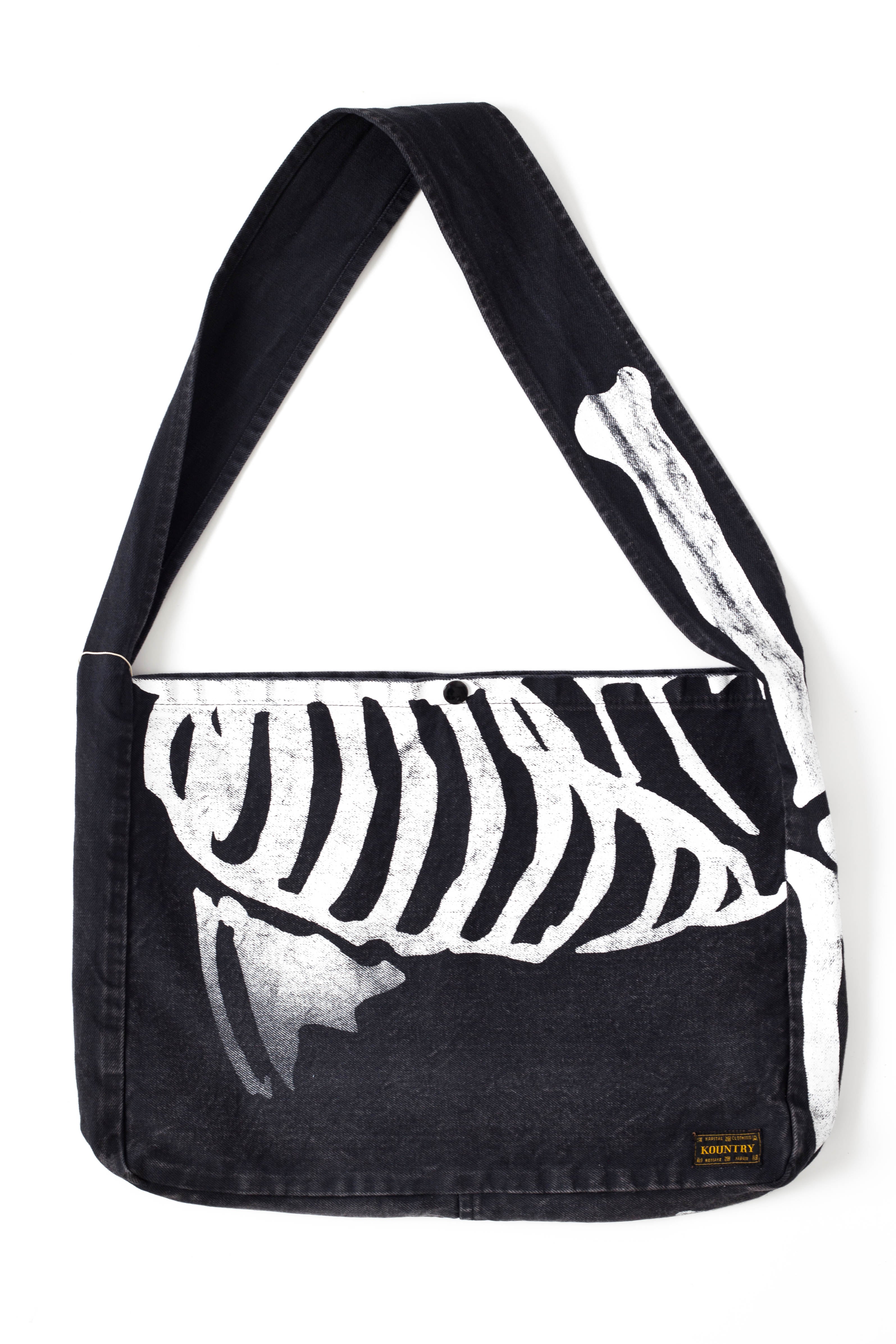 14oz Black Denim Book Bag (BONE)