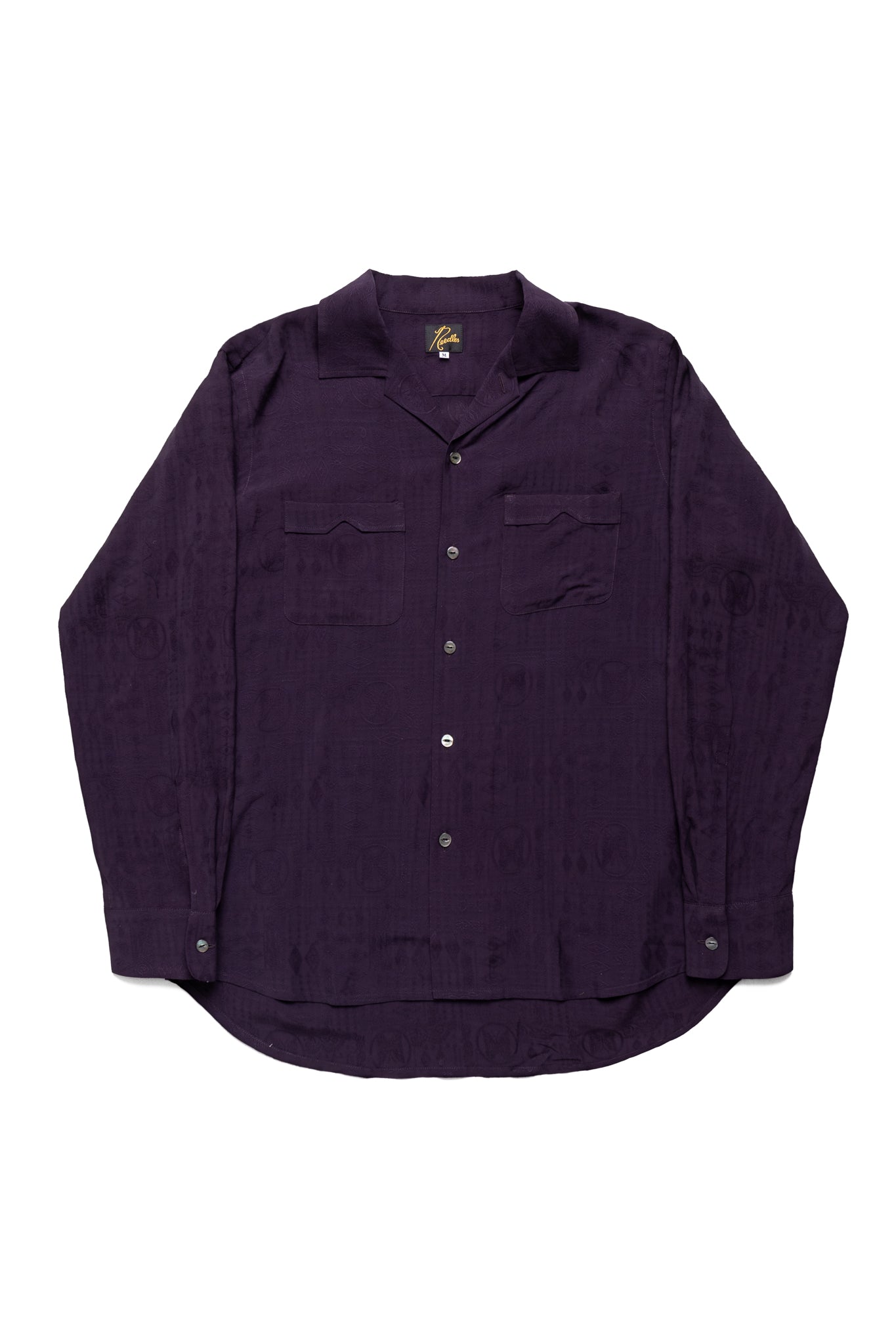 One-Up Shirt Rayon Fine Pattern Jacquard - Purple