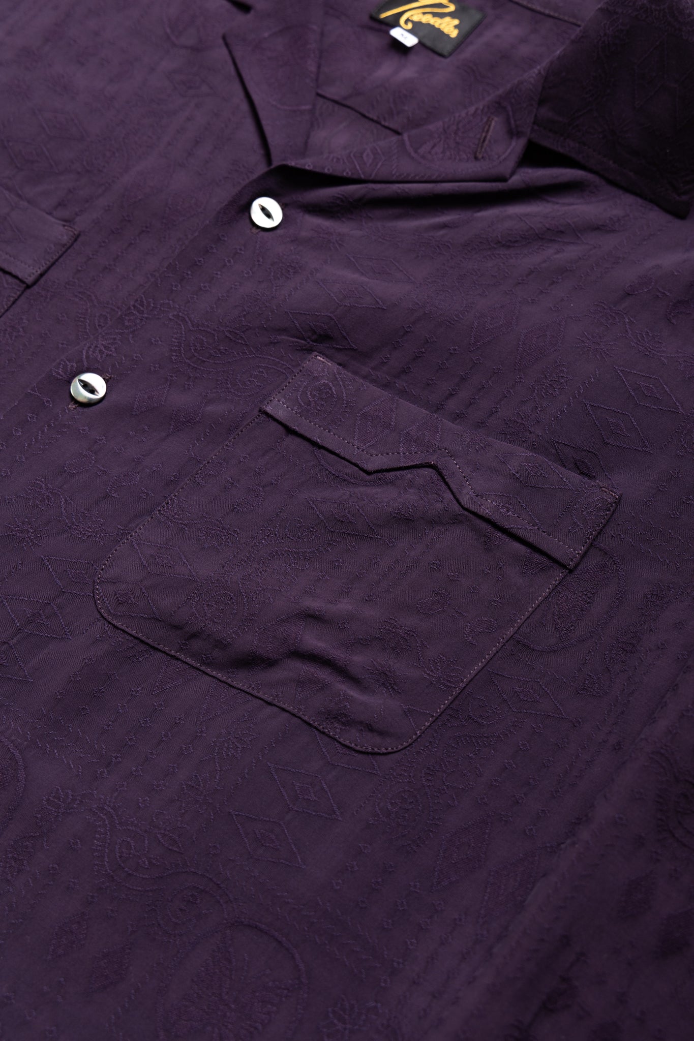 One-Up Shirt Rayon Fine Pattern Jacquard - Purple