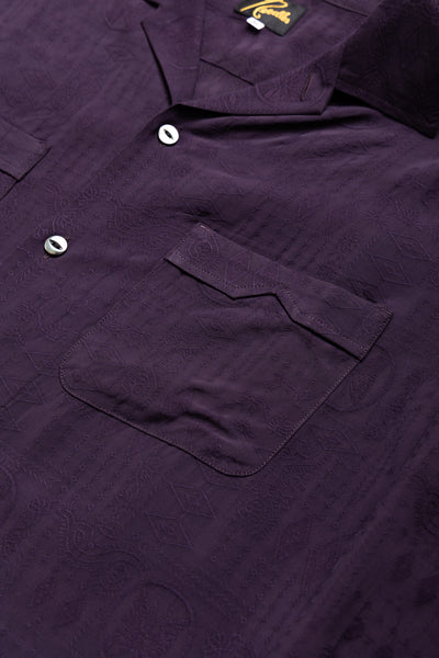 One-Up Shirt Rayon Fine Pattern Jacquard - Purple