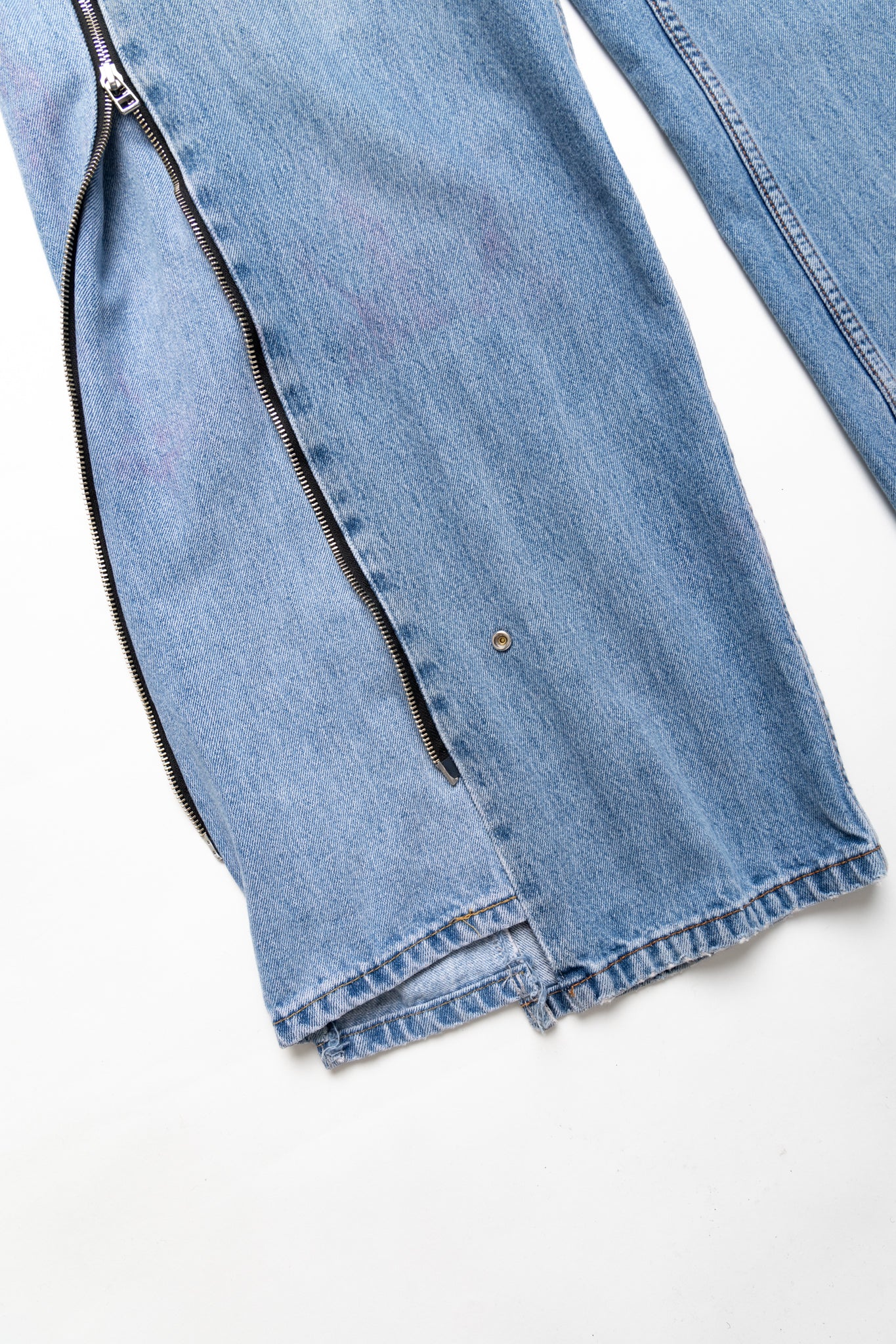 Zip Baggy Jeans Blue - M (5)