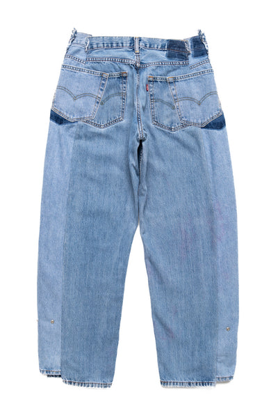 Zip Baggy Jeans Blue - M (5)