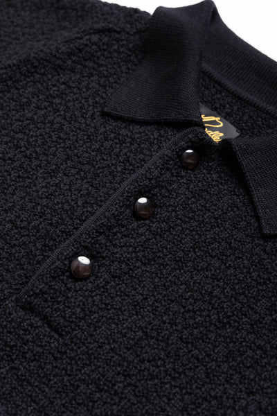 S/S Polo Sweater Merino Wool Knit - Black