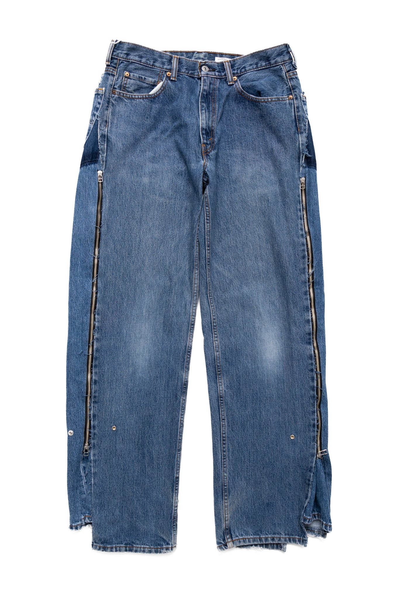 Zip Baggy Jeans Blue - M (6)