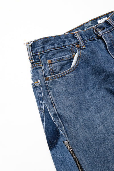 Zip Baggy Jeans Blue - M (6)