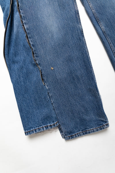 Zip Baggy Jeans Blue - M (6)