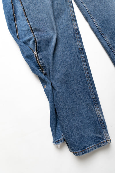 Zip Baggy Jeans Blue - M (6)