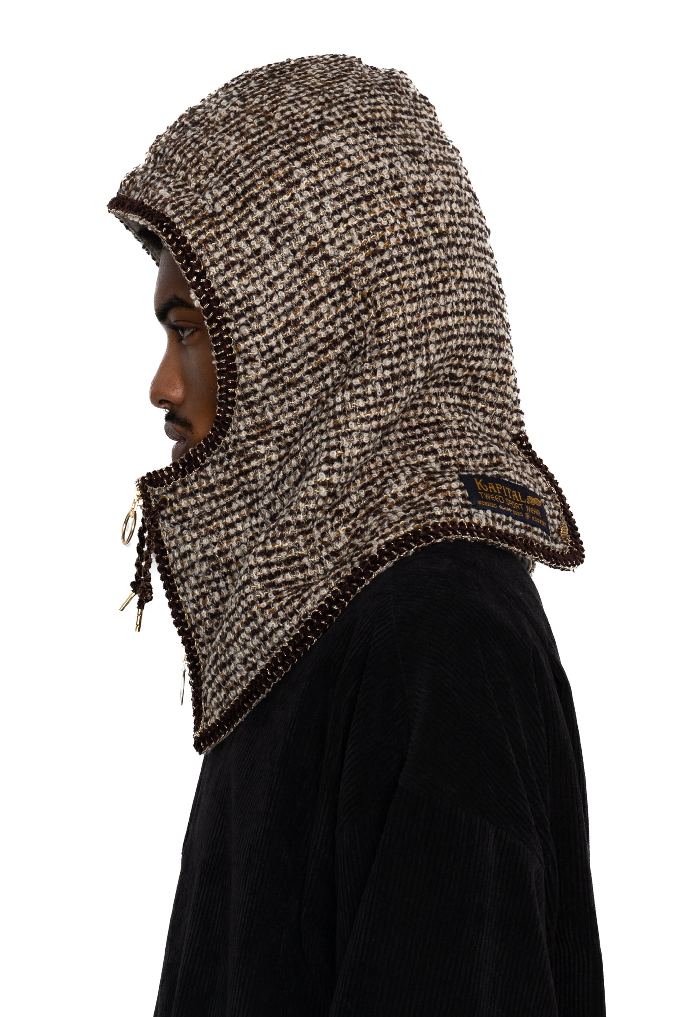 Fancy Tweed Balaclava - Brown