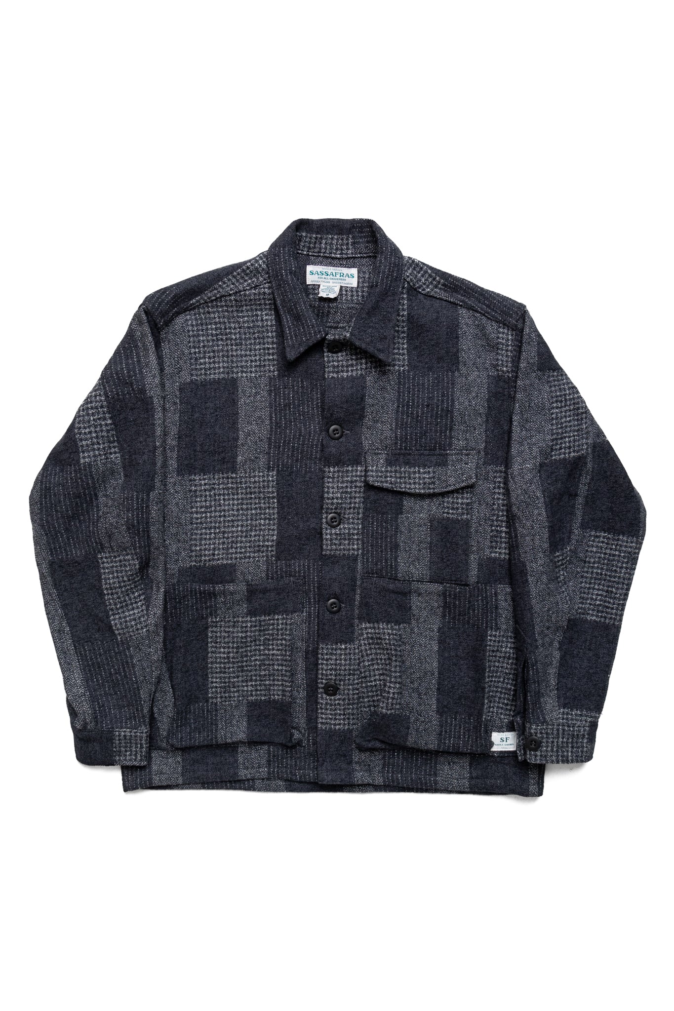 Digs Crew Half Cotton Tweed Patch Check - Charcoal