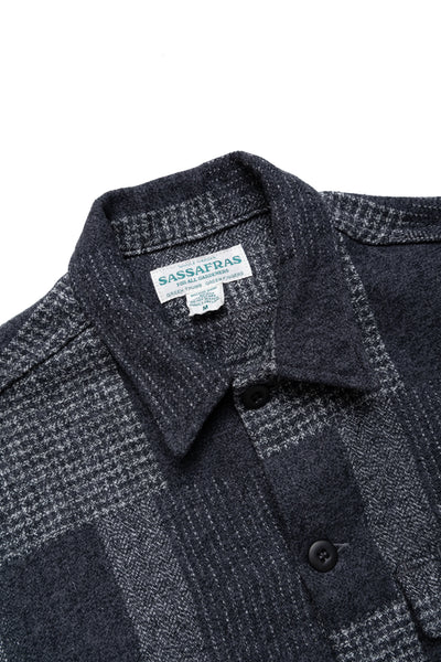 Digs Crew Half Cotton Tweed Patch Check - Charcoal