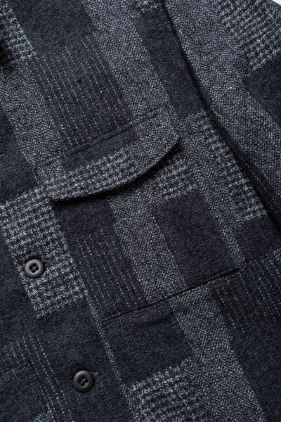 Digs Crew Half Cotton Tweed Patch Check - Charcoal