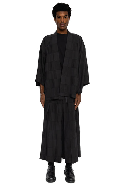 Hakama Pant R/W Block Jacquard - Black