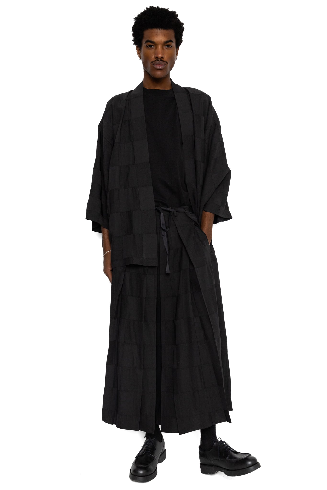 Hakama Pant R/W Block Jacquard - Black