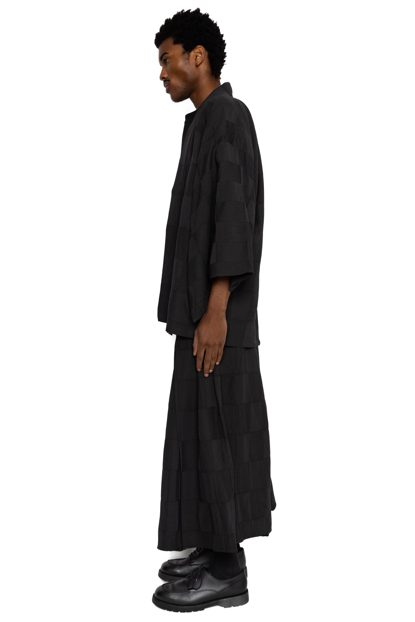 Hakama Pant R/W Block Jacquard - Black