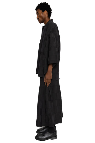 Hakama Pant R/W Block Jacquard - Black