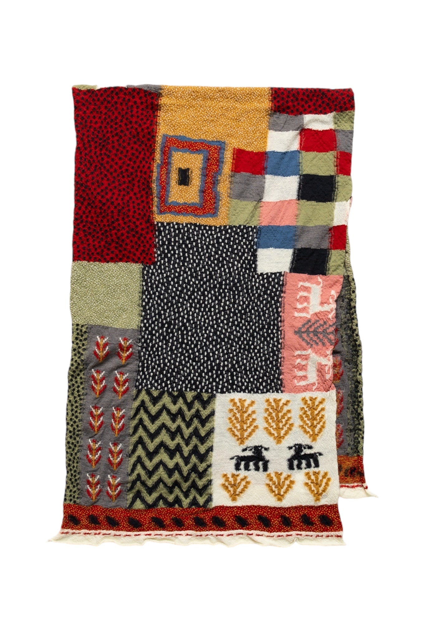 Fulling Wool Scarf VILLAGE GABBEH - Red