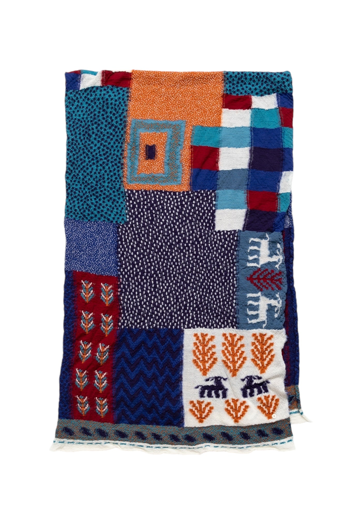 Fulling Wool Scarf VILLAGE GABBEH - Turquoise