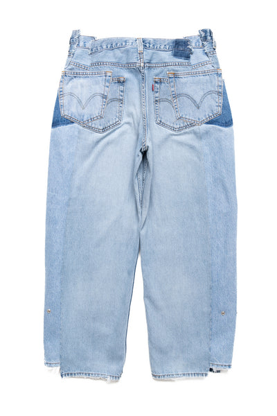 Zip Baggy Jeans Blue - L (6)