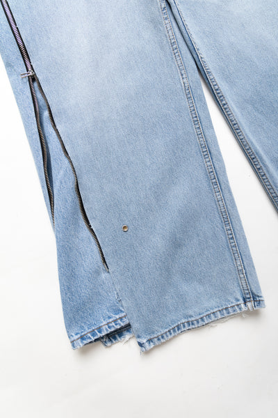 Zip Baggy Jeans Blue - L (6)