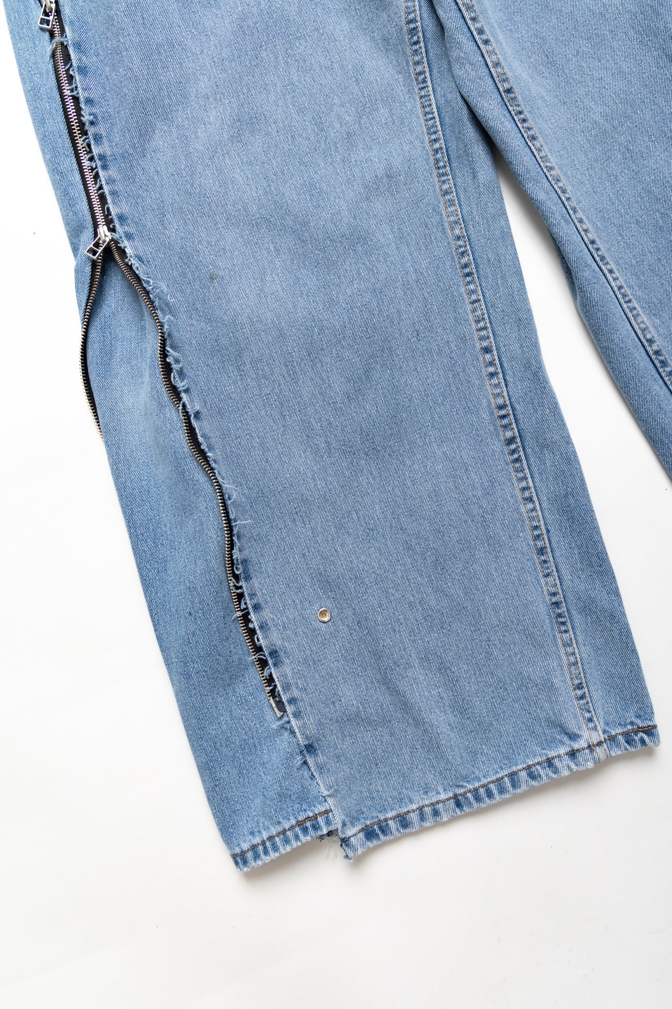 Zip Baggy Jeans Blue - L (7)