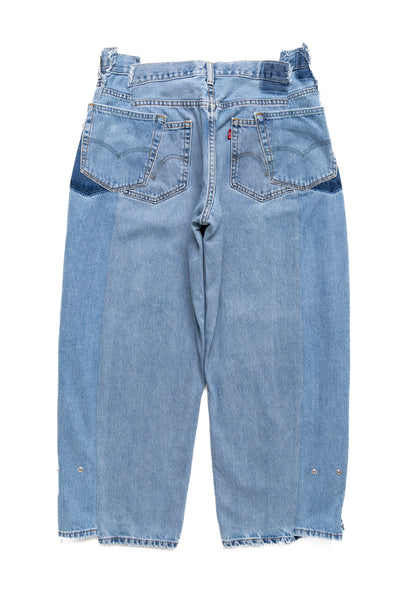 Zip Baggy Jeans Blue - L (7)