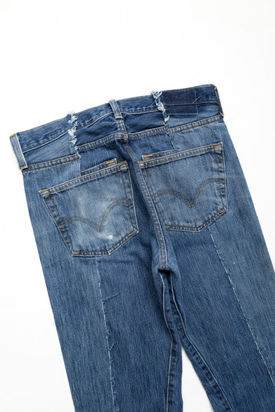 W Pocket Flare Jeans Blue - L (1)