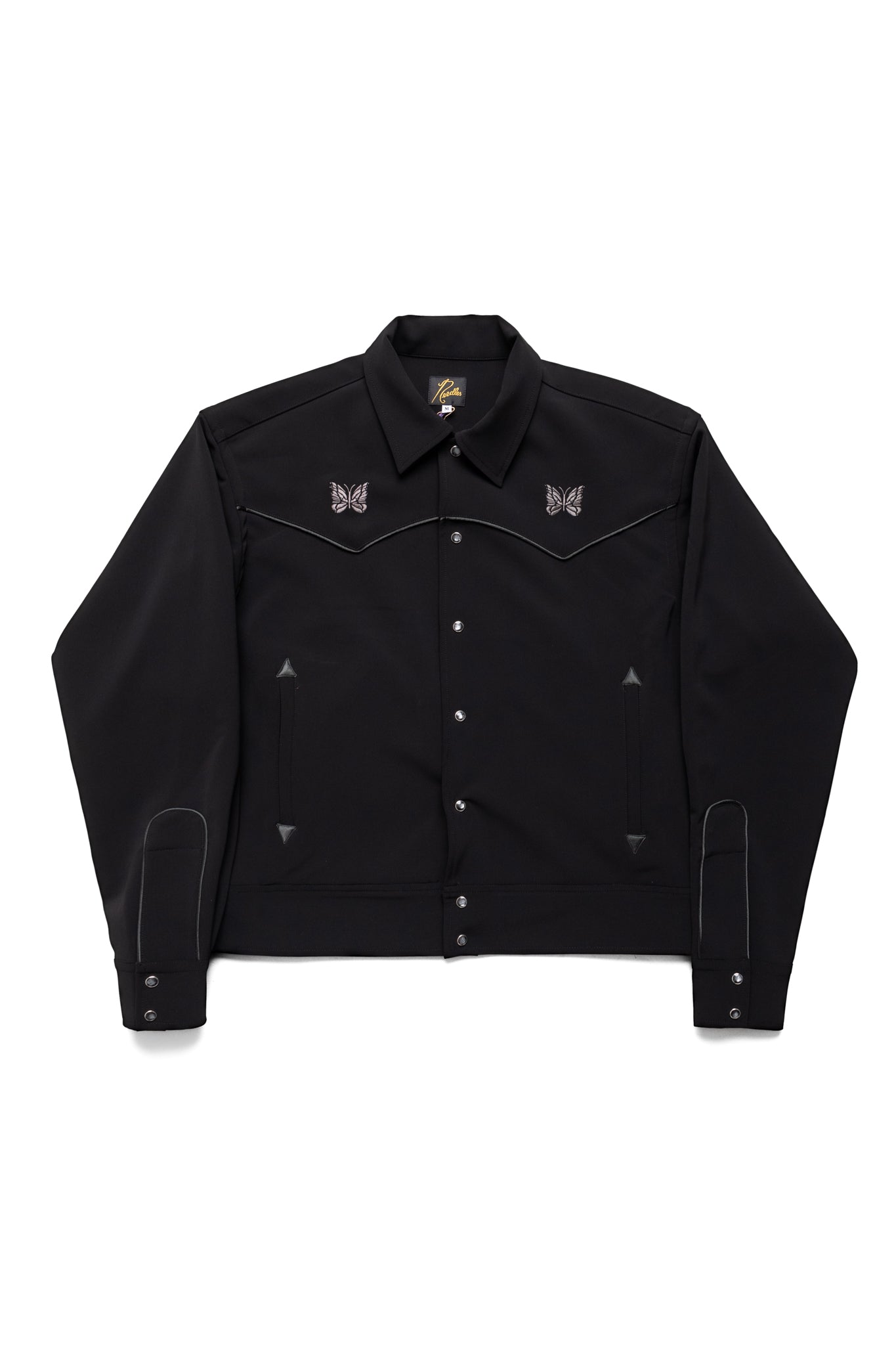 Piping Cowboy Jacket Poly Double Cloth - Black