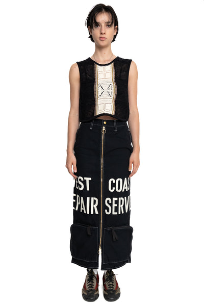 Light Canvas WEST REMAIR MAN Long Skirt - Black