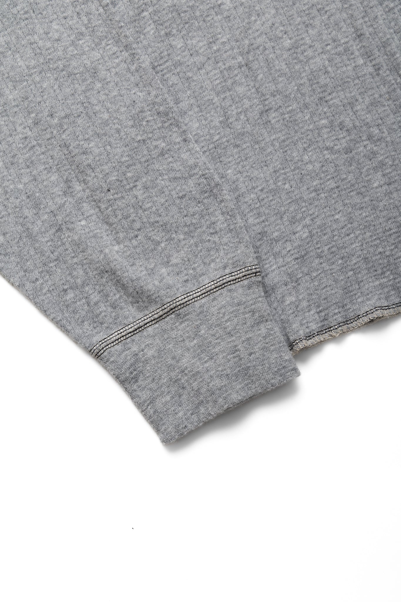 Smooth Drop Needle Rib Knit L/S Henley - Heather Grey