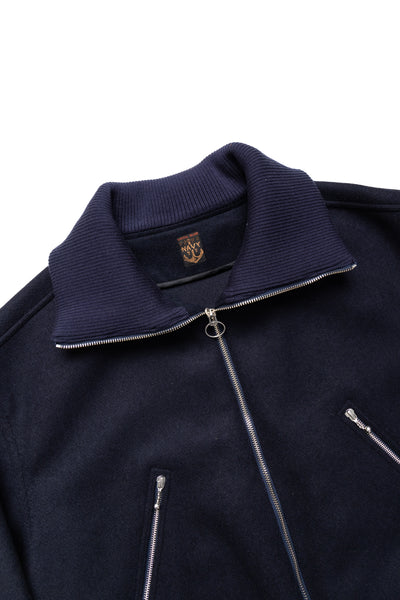 Flannel ZIP Beacon Blouson - Navy