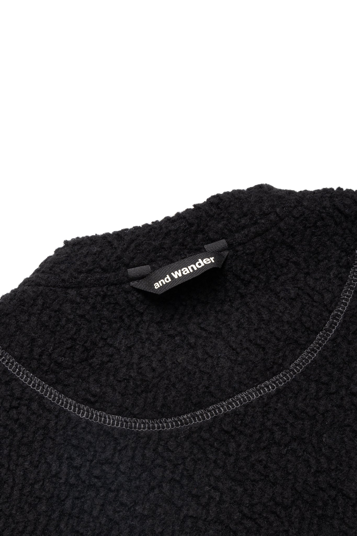 Re Wool JQ Crew Neck - Black