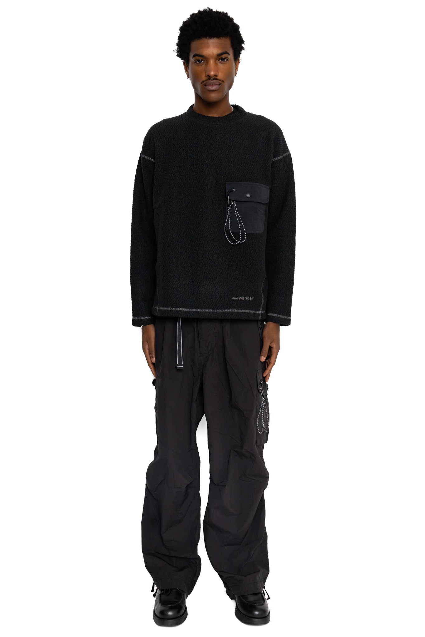 Re Wool JQ Crew Neck - Black