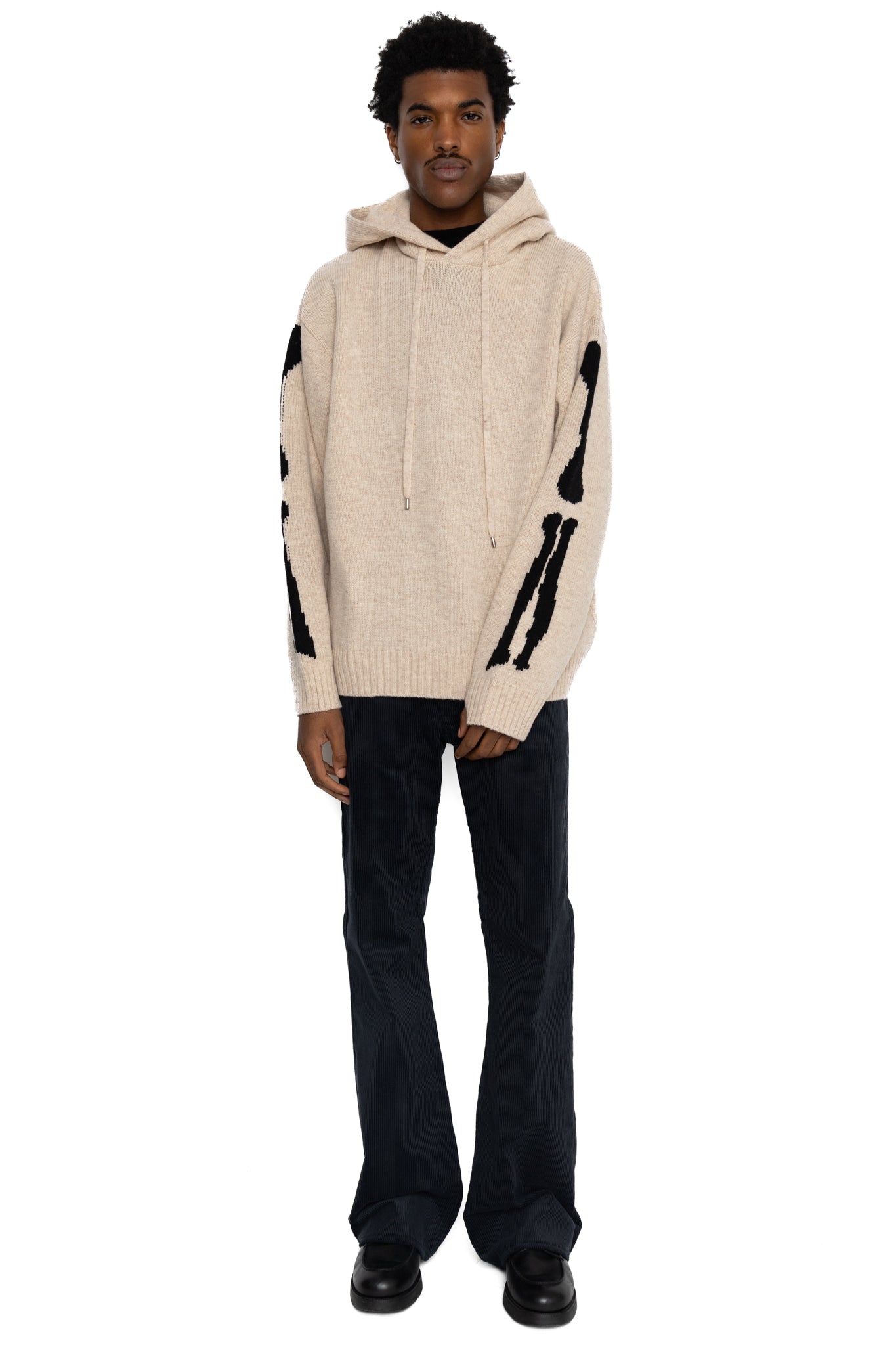 5G Wool BONE Hood Sweater - Ecru