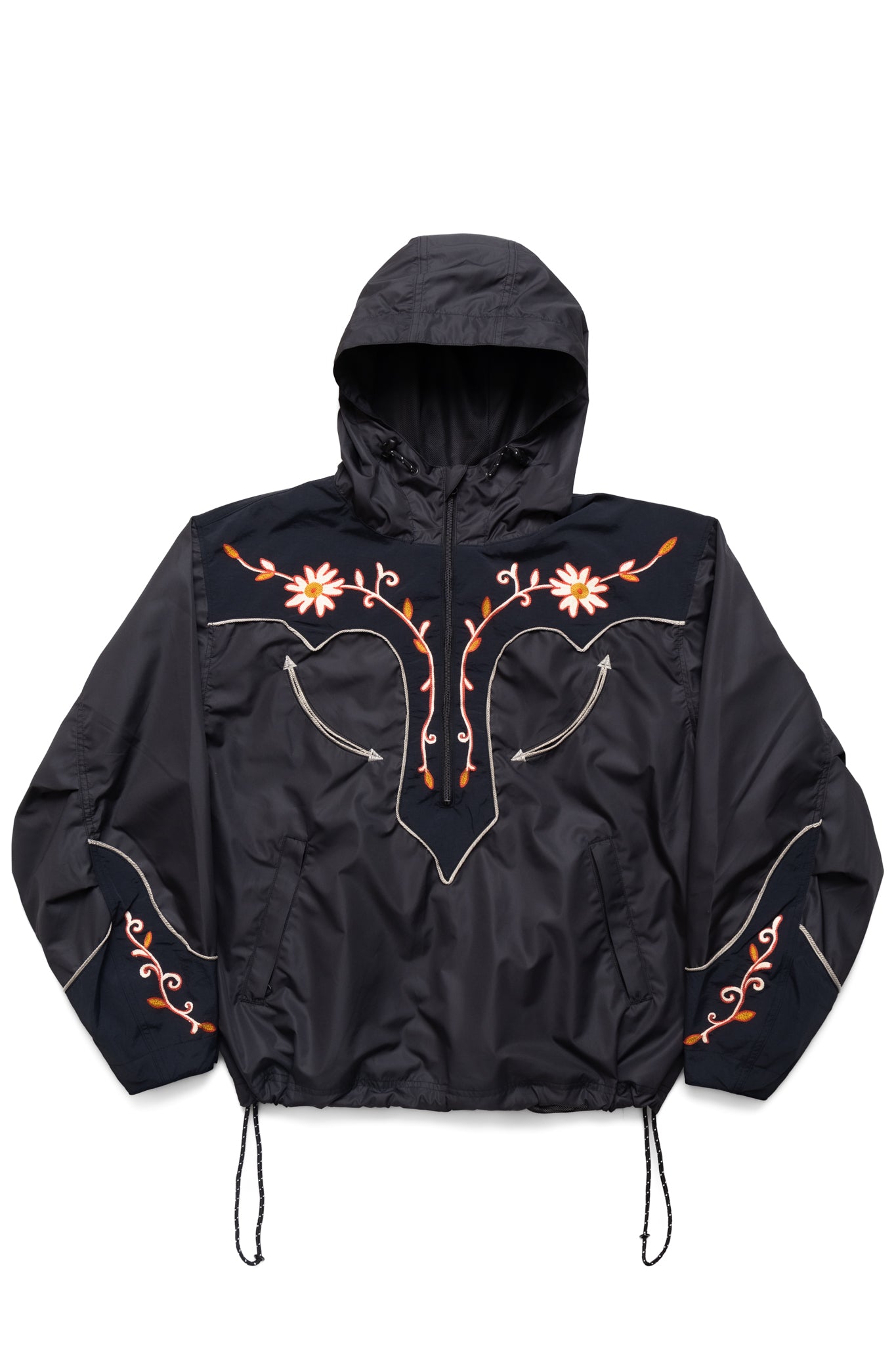 Poly Taffeta Tennessee Cone Flower Parka - Black