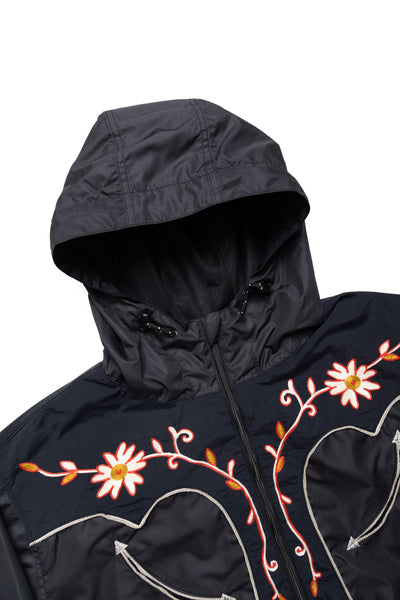 Poly Taffeta Tennessee Cone Flower Parka - Black