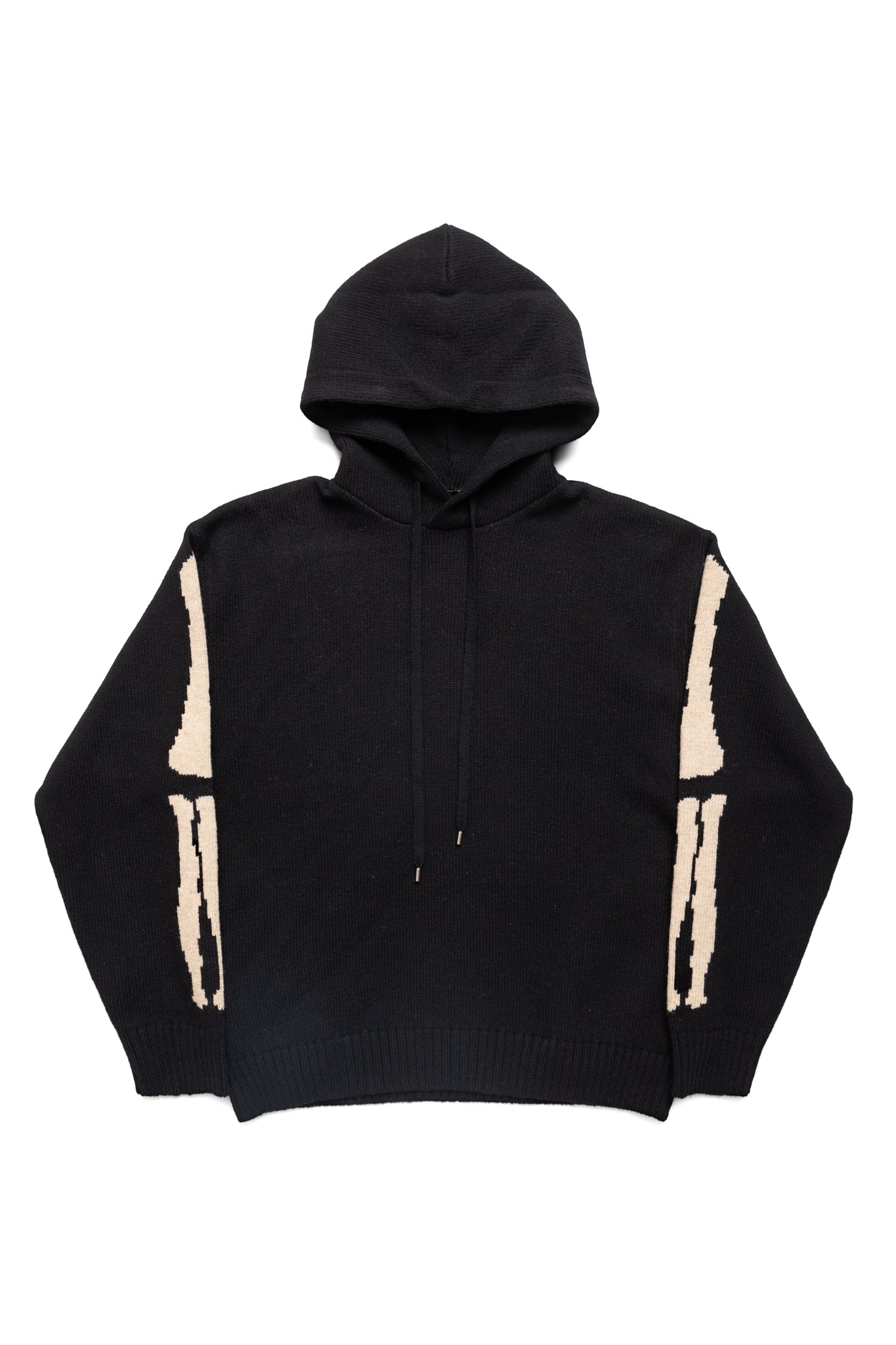 5G Wool BONE Hood Sweater - Black