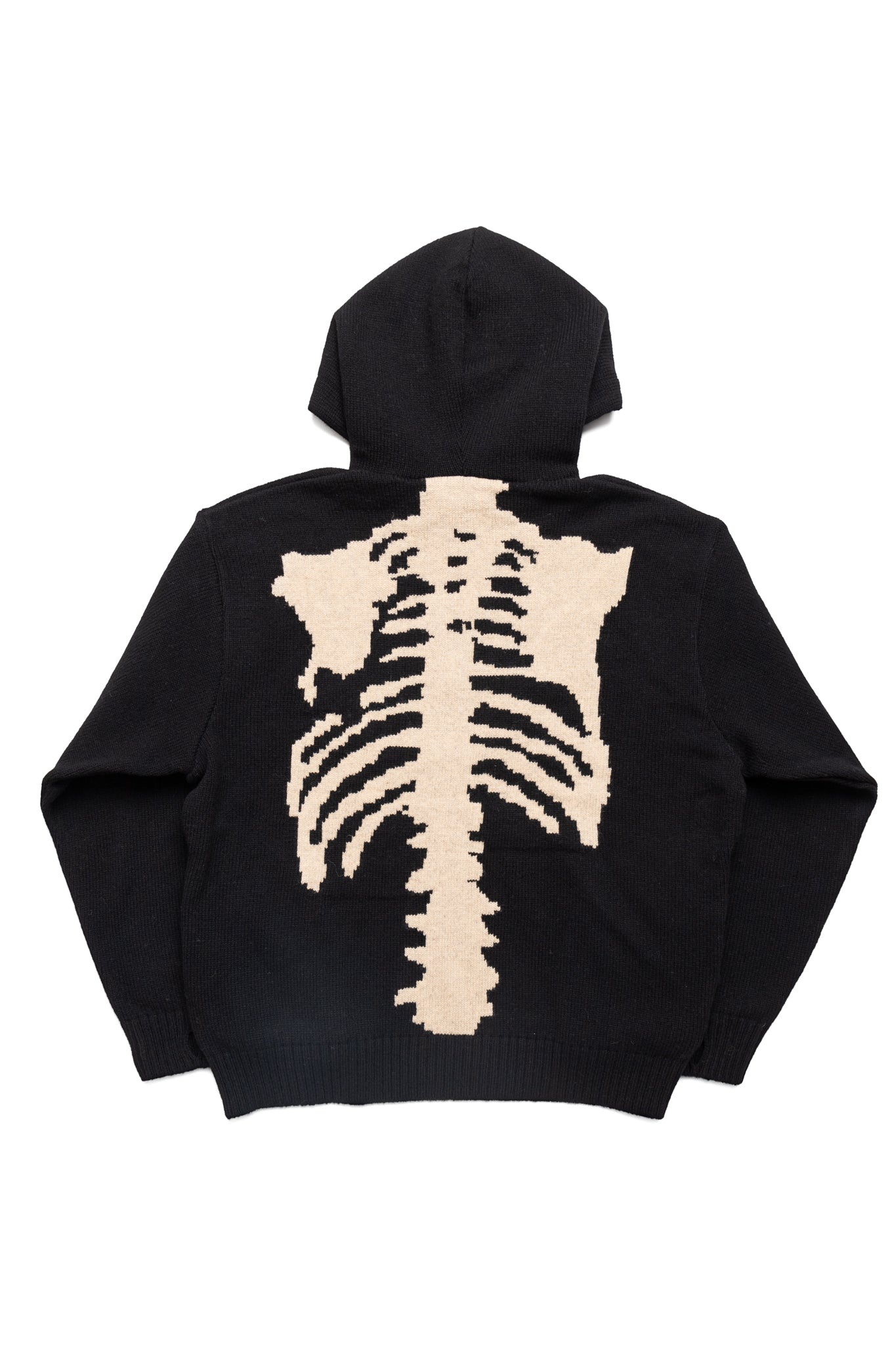 5G Wool BONE Hood Sweater - Black