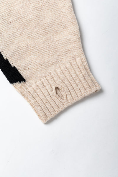 5G Wool BONE Hood Sweater - Ecru