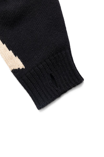 5G Wool BONE Hood Sweater - Black