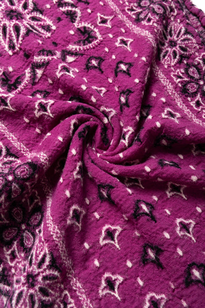 Fulling Wool Scarf Colorful BIG MAMA Bandana - Purple