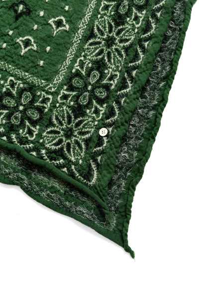 Fulling Wool Scarf Colorful BIG MAMA Bandana - Green