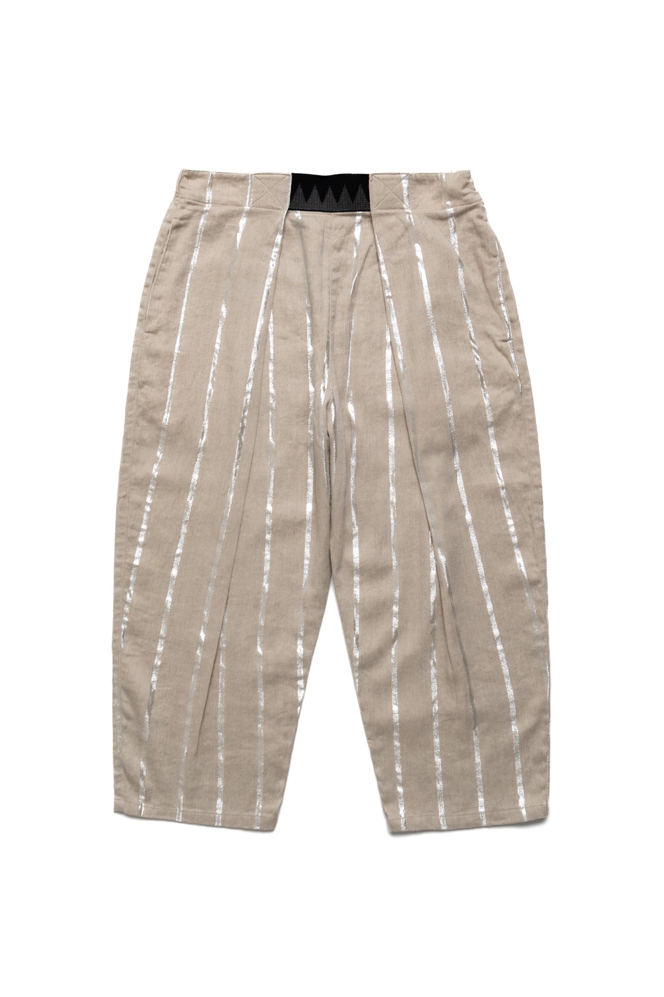 Linen Glitter PHILLIES Stripe EASY BEACH GO Pants - Ecru