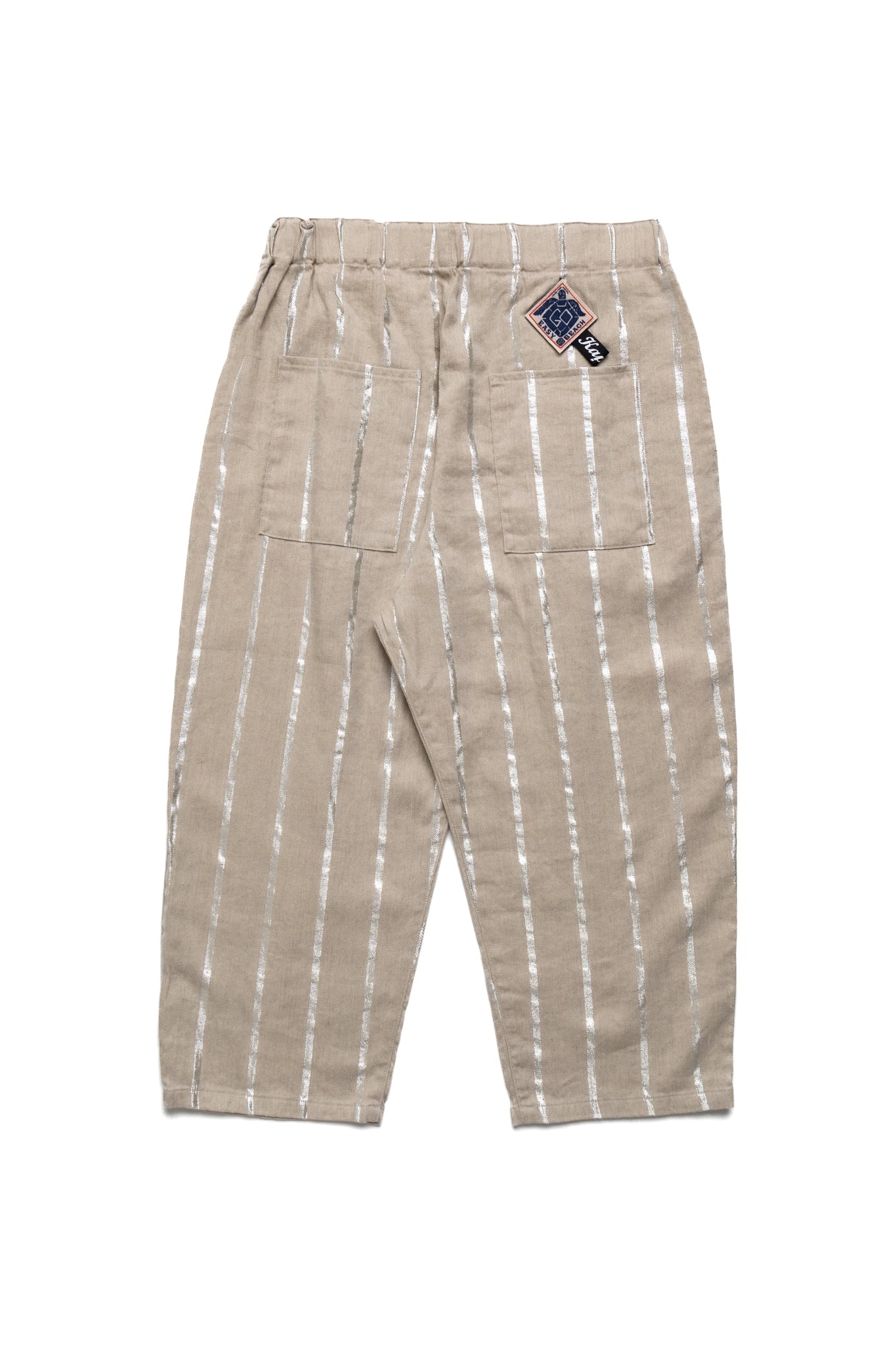 Linen Glitter PHILLIES Stripe EASY BEACH GO Pants - Ecru