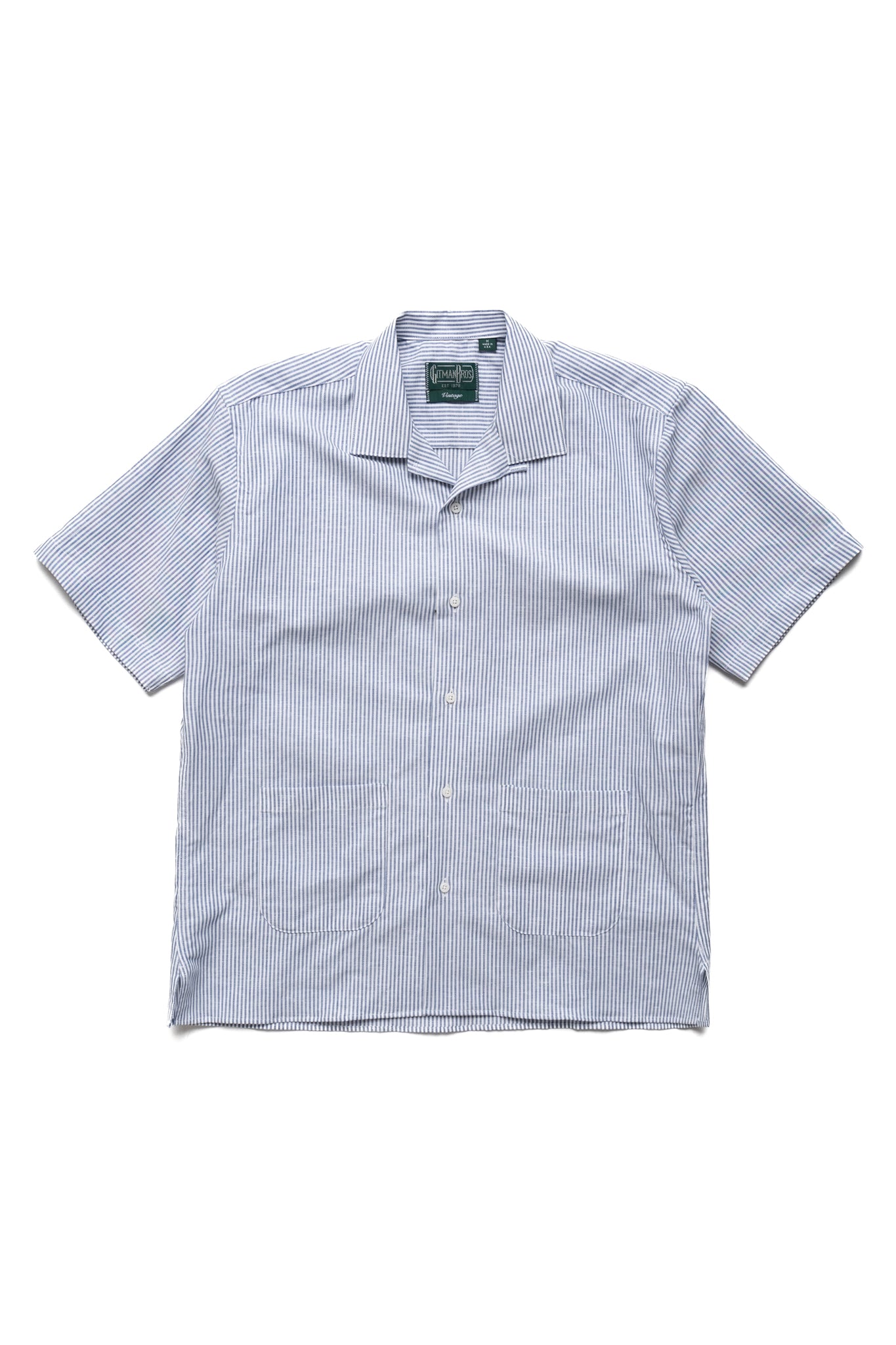 S/S Beach Shirt - Blue Stripe Linen