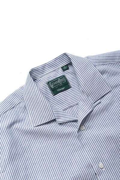 S/S Beach Shirt - Blue Stripe Linen