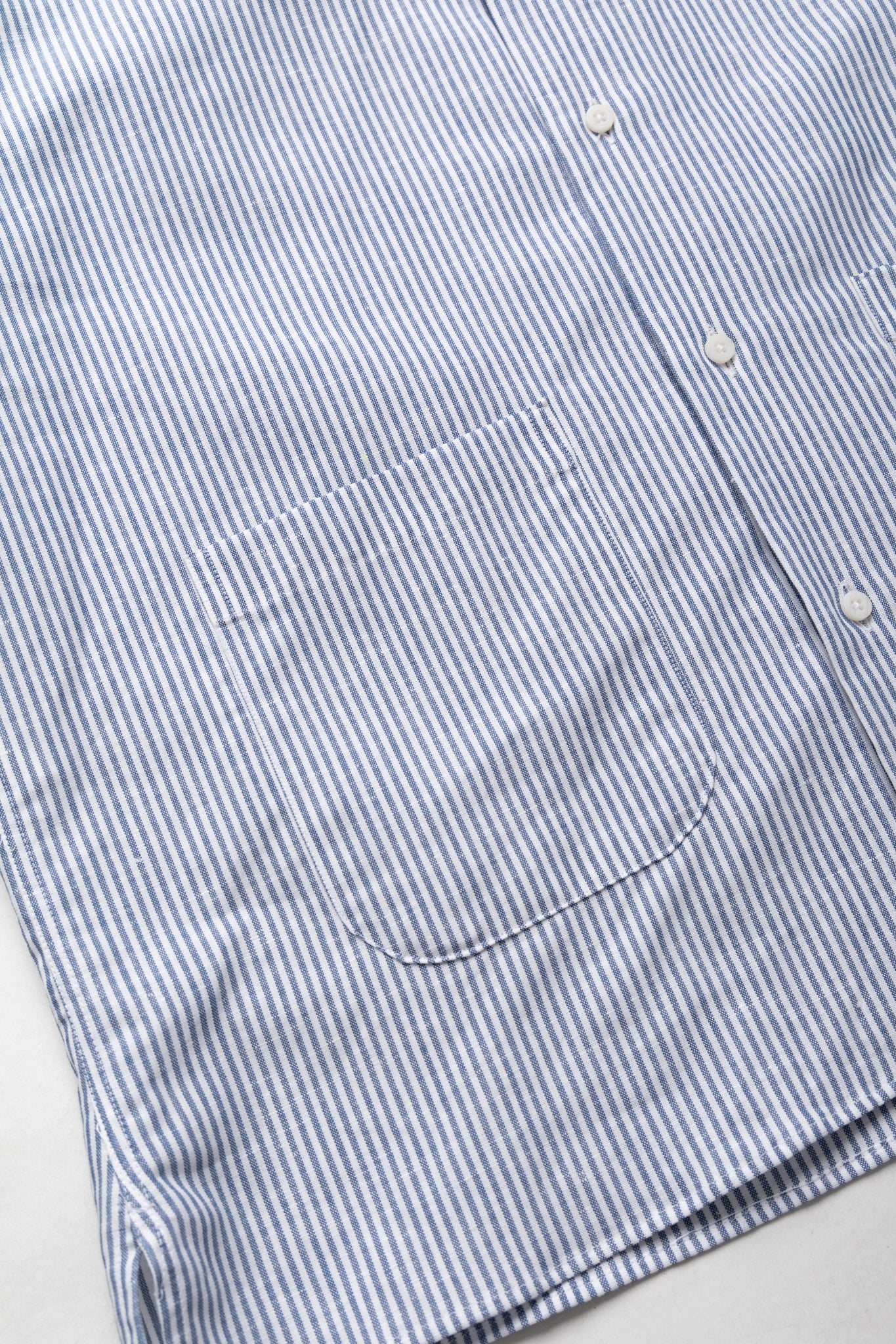 S/S Beach Shirt - Blue Stripe Linen