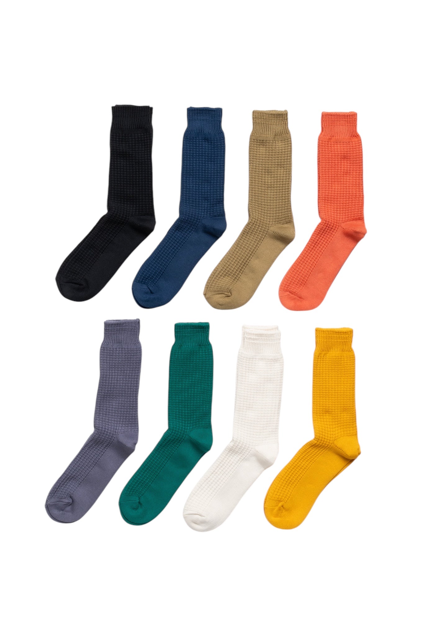 Cotton Waffle Crew Socks