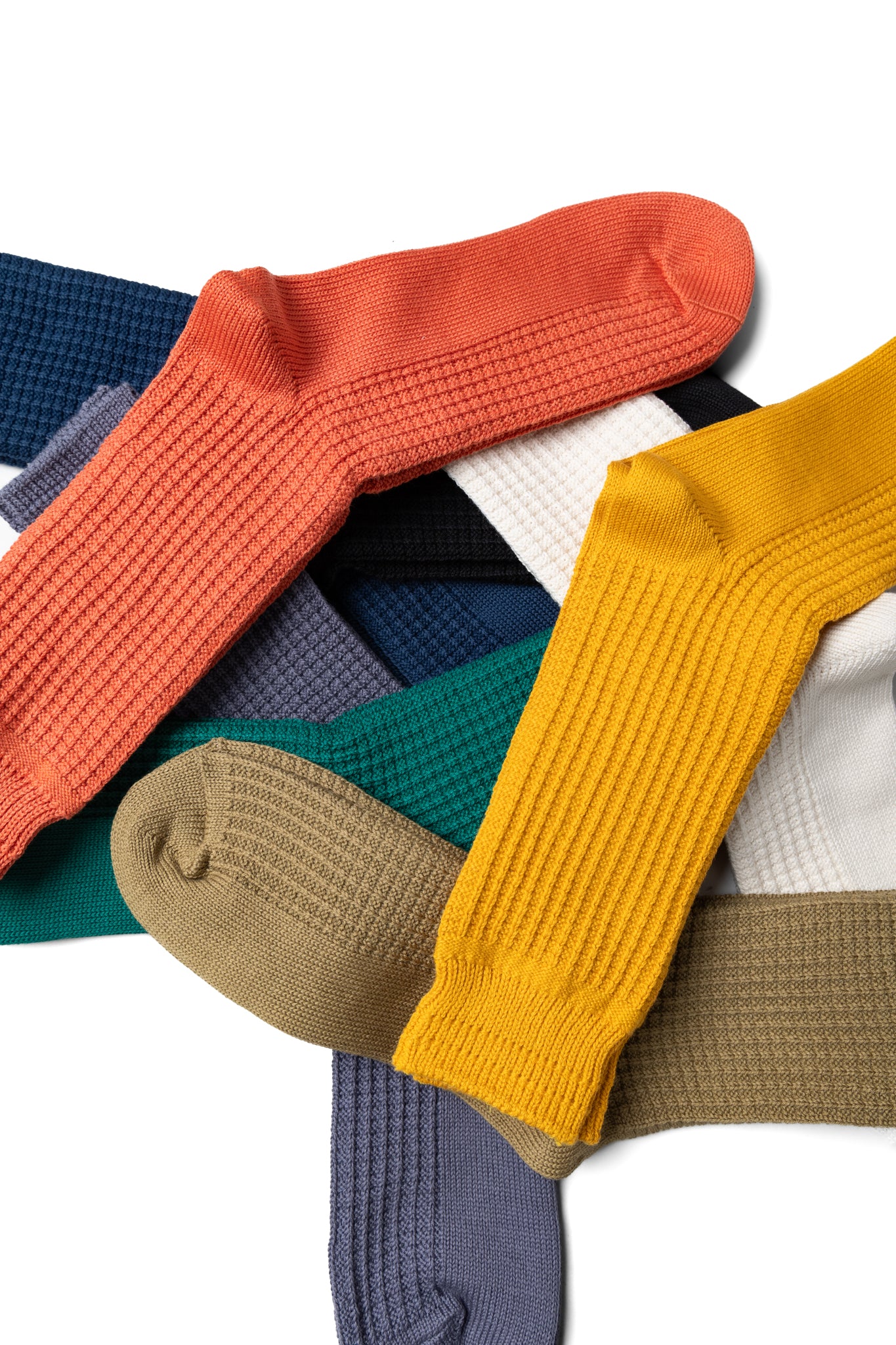 Cotton Waffle Crew Socks